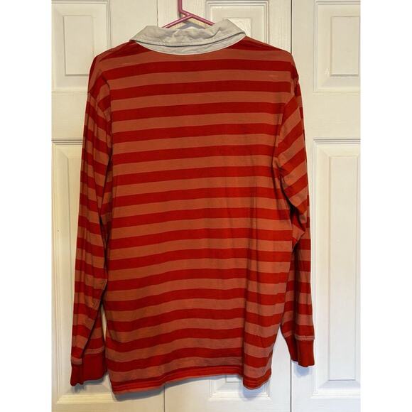 Coraline Rugby Shirt Pink Orange Dragonfly Stripes Long sleeve Xl Collared - Picture 5 of 6
